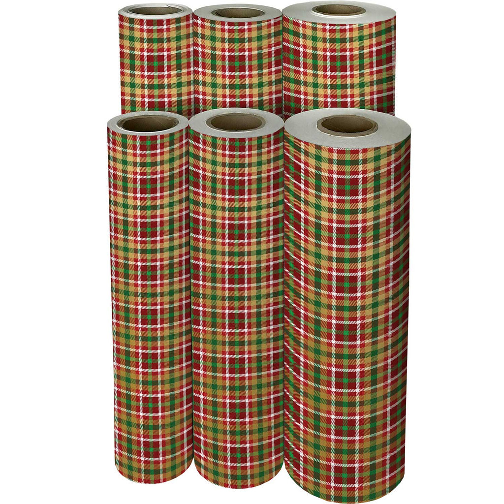 XB784f Christmas Plaid Gift Wrapping Paper Reams 
