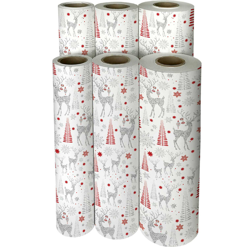 XB788f Reindeer Christmas Gift Wrapping Paper Reams 