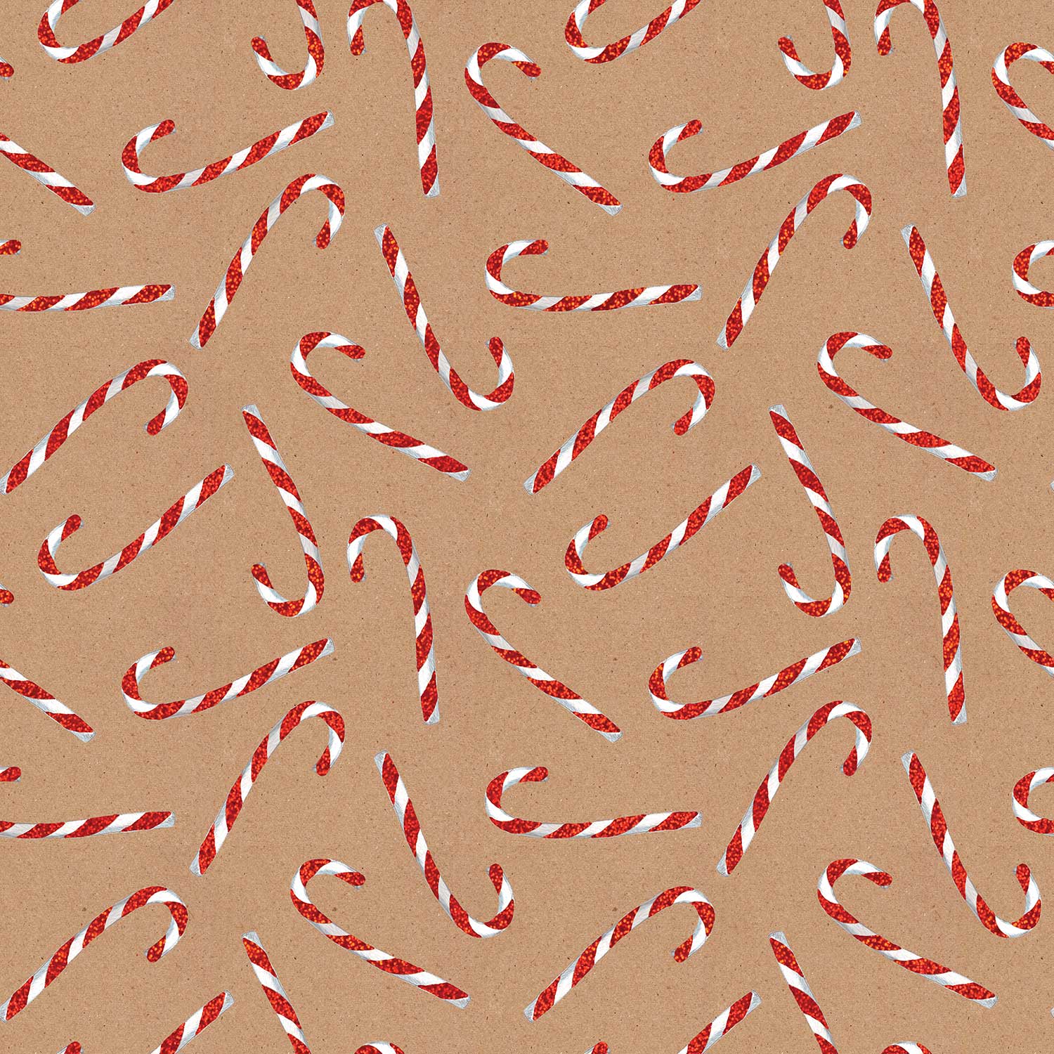 Kraft Candy Cane Christmas Gift Wrap Full Ream 833 ft x 30 in