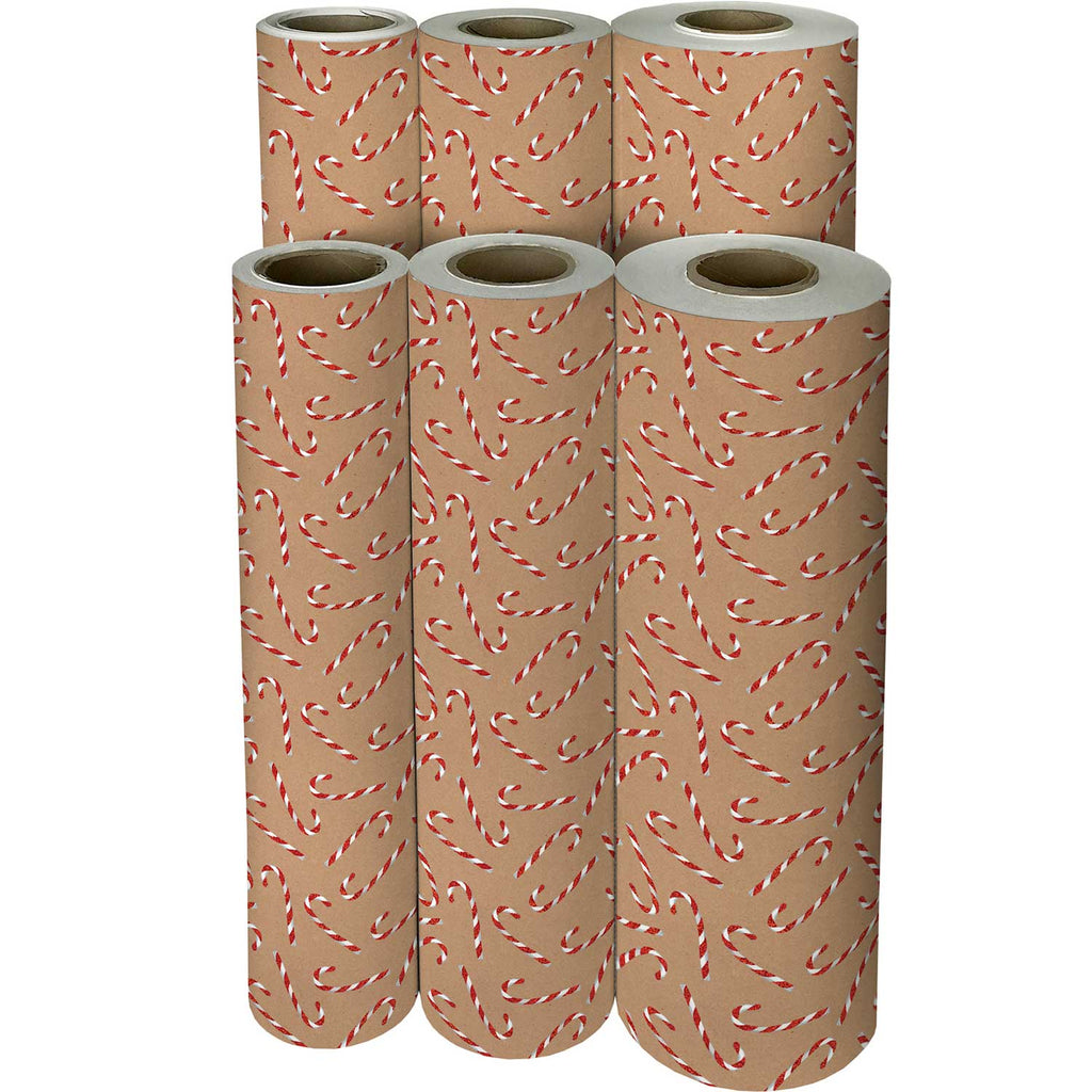 XB791f Candy Cane Christmas Gift Wrapping Paper Reams 