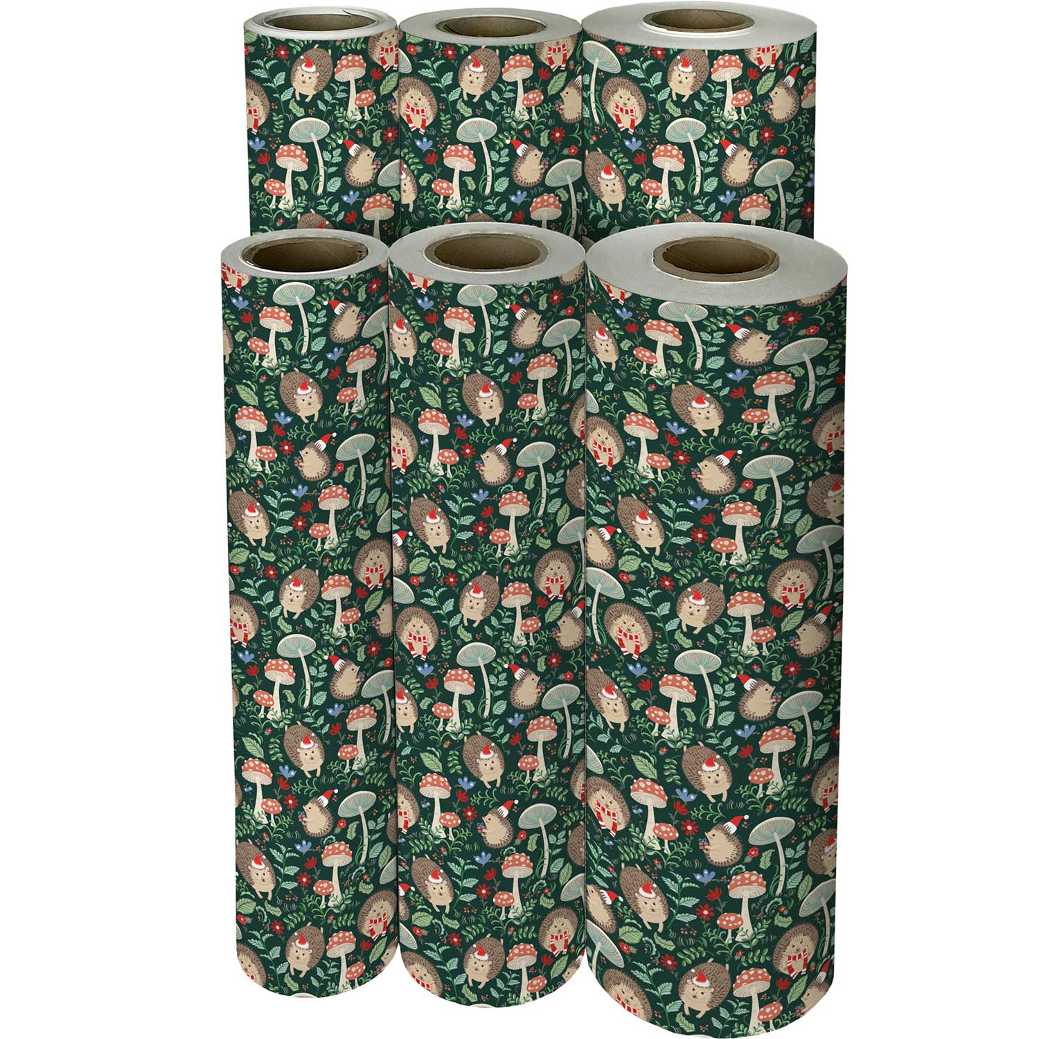 Holiday Hedgehog Christmas Gift Wrap Full Ream 833 ft x 30 in